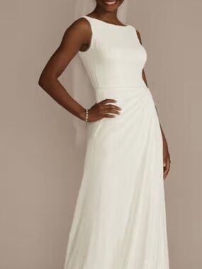 David’s Bridal Sequin A-Line Scoop Back Wedding Dress